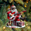 Joycorners Custom Name Santa Guitar Rock Ornament, Santa Christmas Gift 2D Flat LM2111