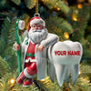 Joycorners Custom Name Dentist Ornament, Dentist Christmas Gift3 2D Flat LM2111