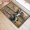 Joycorners Holstein Barn Custom Name Doormat