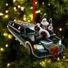 Joycorners Custom Name Santa Limousine Ornament, Santa Christmas Gift Decoration 2D Flat LM2111