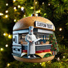 Joycorners Custom Name Hamburger Shop Ornament, Hot Dog Santa Christmas Gift 2D Flat LM2111
