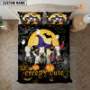 JoyCorners Happiness Holstein Cattle Halloween Pattern Personalized Name 3D Bedding Set