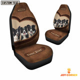 Joycorners Border Collie Pattern Customized Name Heart Car Seat Cover Set