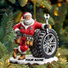 Joycorners Custom Name Santa Mechanic Ornament, Christmas Gift 2D Flat LM2111
