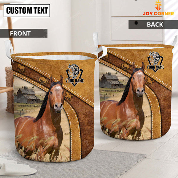 Joycorners Horse Brown  Custom Name  Basket