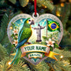 Joycorners Custom Name Brazil Ornament, Christmas Gift for Brazil Lover 2D Flat LM2211