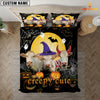 JoyCorners Happiness Charolais Cattle Halloween Pattern Personalized Name 3D Bedding Set