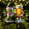 Joycorners Beer And Coffee Couple Christmas Ornament, Personalized Ornament 2D Flat LM2211