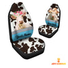 Joycorners Charolais Pattern Customized Name Dairy Cow Car Seat Cover Set