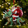 Joycorners Custom Name Dragon Santa Ornament, Dinosaur Ornament, Dragon Lover Christmas Gift 2D Flat LM2111