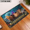 Joycorners Red Angus Cute Halloween Custom Name Doormat