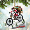 Joycorners Santa Bike Ornament, Personalized Ornament 2D Flat LM2211