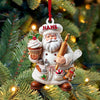 Joycorners Custom Name Ornament, Santa Baker Cup Cake 2D Flat LM2211