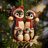 Joycorners Penguin Family Christmas Ornament, Personalized Ornament 2D Flat LM2211