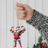 Joycorners Custom Name Gym Work Out Santa Ornament, Gymnastics Christmas Gift 2D Flat LM2111