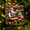 Joycorners Santa And ELF Bar Christmas Ornament, Personalized Ornament 2D Flat LM2211