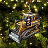 Joycorners Santa Rides Snowplow Christmas Ornament, Personalized Ornament 2D Flat LM2211