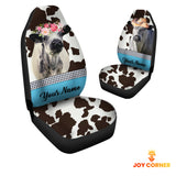 Joycorners Speckle Park Pattern Customized Name Dairy Cow Car Seat Cover Set