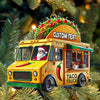 Joycorners Custom Name Santa Taco Truck Ornament, Christmas Gift 2D Flat LM2111