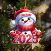 Joycorners Cute Snowman 2025 Christmas Ornament, Personalized Ornament 2D Flat LM2211
