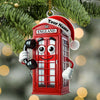 Joycorners England Red Telephone Box Christmas Ornament, Personalized Ornament 2D Flat LM2211