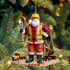 Joycorners Custom Name Builder Santa Ornament, Builder Christmas Gift 2D Flat LM2111