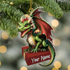 Joycorners Custom Name Dragon Ornament, Christmas Gift for Dragon Lover 2D Flat LM2211
