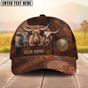Joycorners Cow Farm Western Tooled Leather Cow Trio Personalized Name Cap (8 Breeds)