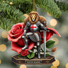 Joycorners Custom Name England Warrior Ornament, England Lover Christmas Gift 2D Flat LM2111