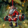 Joycorners Custom Name Gym Work Out Santa Ornament, Gymnastics Christmas Gift8 2D Flat LM2211