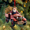 Joycorners Custom Name Santa Truck Ornament, Christmas Gift Decoration 2D Flat LM2111