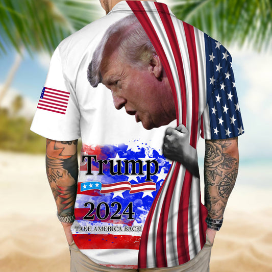 Joycorner Trump 2024 Save America Again Hawaiian Shirt