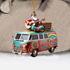 Joycorners Happy Hippie Santa Christmas Ornament, Personalized Ornament 2D Flat LM2211