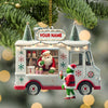 Joycorners Custom Name Santa Ice Cream Truck Ornament, Christmas Gift 2D Flat LM2111