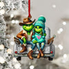 Joycorners ELF Couple On Car Home Decor Christmas Ornament, Personalized Ornament 2D Flat LM2211