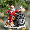 Joycorners Custom Name Santa Mechanic Ornament, Christmas Gift 2D Flat LM2111