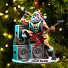Joycorners Custom Name Santa Rock Ornament, Music Lover Christmas Gift 2D Flat LM2111