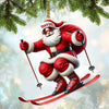 Joycorners Santa Skiing Christmas Ornament, Personalized Ornaments 2D Flat LM2211