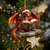 Joycorners Dragon Reading Book Christmas Ornament, Personalized Ornament 2D Flat LM2211
