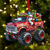 Joycorners Custom Name Santa Truck Ornament, Santa Christmas Gift Decoration3 2D Flat LM2111