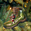 Joycorners Custom Name Santa Hiking Ornament, Hiking Lover Christmas Gift 2D Flat LM2111