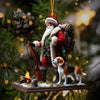 Joycorners Santa And Dog Christmas Ornament, Personalized Ornament 2D Flat LM2211