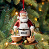 Joycorners Custom Name Baking Santa Ornament, Christmas Gift for Baker 2D Flat LM2211