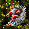 Joycorners Custom Name Santa Skiing Ornament, Santa Christmas Gift Decoration 2D Flat LM2111