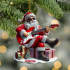 Joycorners Custom Name Santa Guitar Rock Ornament, Santa Christmas Gift 2D Flat LM2111