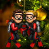 Joycorners Diving Couple Home Decor, Christmas Ornament, Personalized Ornament 9 2D Flat LM2111