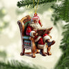 Joycorners Santa Reading Book Christmas Ornament, Personalized Ornament 2D Flat LM2211