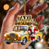 Joycorners Santa Taxi Christmas Ornament, Personalized Ornament 2D Flat LM2211