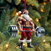Joycorners Custom Name Gym Work Out Santa Ornament, Gymnastics Christmas Gift9 2D Flat LM2111