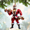 Joycorners Custom Name Gym Work Out Santa Ornament, Gymnastics Christmas Gift87 2D Flat LM2211
